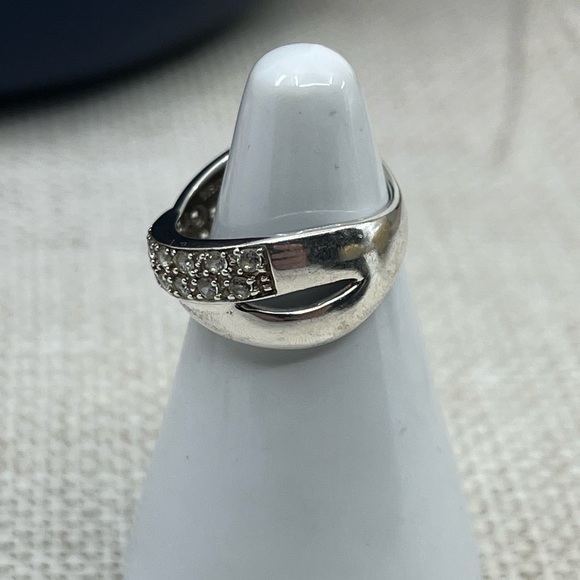 925 Dominique Malaysia Crossover CZ Band Ring - Size 5 - Picture 13 of 16